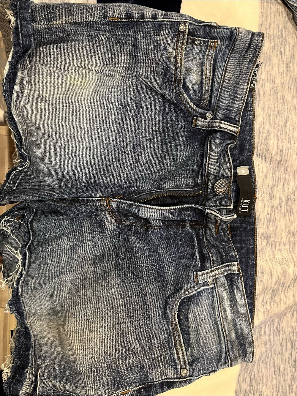 Kut from the Kloth Dark Blue Denim Jeans with Contrast Stitching